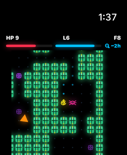 Descending a neon dungeon on your wrist